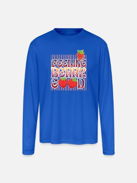Feeling Berry Good - Men's Moisture Wicking Performance Long Sleeve T-Shirt - royal blue