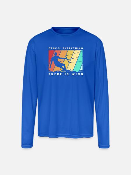 Kite Boarding Summer Kitesurfing - Men's Moisture Wicking Performance Long Sleeve T-Shirt - royal blue