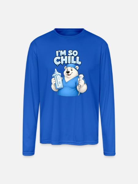 sonographers are so chill - Men's Moisture Wicking Performance Long Sleeve T-Shirt - royal blue