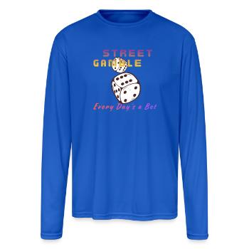 STREET_GAMBLE -Dice - Men's Moisture Wicking Performance Long Sleeve T-Shirt - royal blue - Front