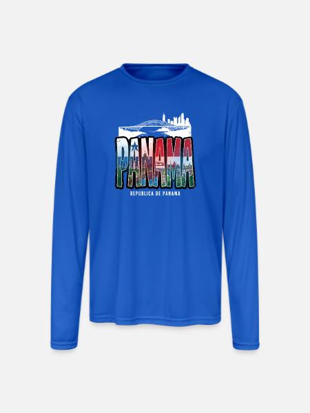panama - Men's Moisture Wicking Performance Long Sleeve T-Shirt - royal blue