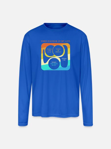 Internet Humor Money Meme - Men's Moisture Wicking Performance Long Sleeve T-Shirt - royal blue