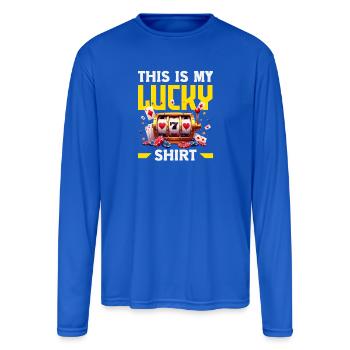 This Is My Lucky Shirt Casino Slot Machine Vegas - Men's Moisture Wicking Performance Long Sleeve T-Shirt - royal blue - Front