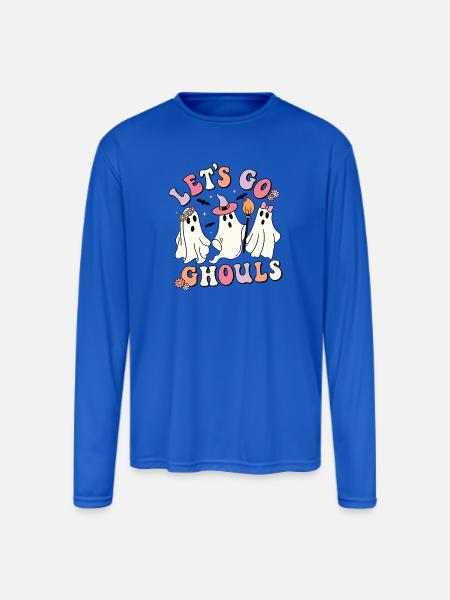 Let's Go Ghosts - Men's Moisture Wicking Performance Long Sleeve T-Shirt - royal blue