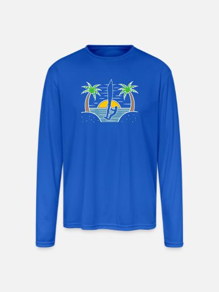 Beach Water Sports Windsurfing - Men's Moisture Wicking Performance Long Sleeve T-Shirt - royal blue