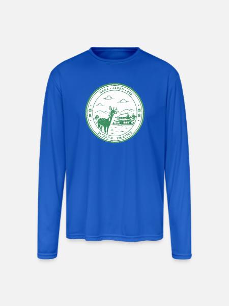 Nara Eki Art - Men's Moisture Wicking Performance Long Sleeve T-Shirt - royal blue