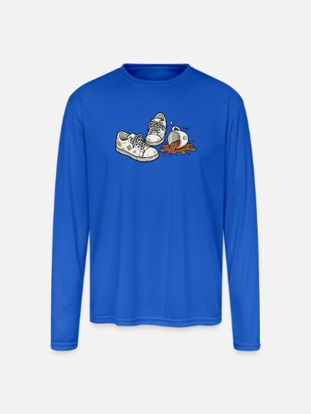 Coffee Spill Sneakers - Men's Moisture Wicking Performance Long Sleeve T-Shirt - royal blue