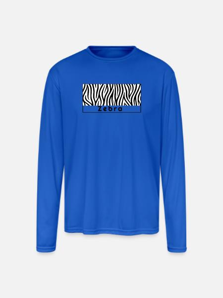 Zebraprint Bold Contrast - Men's Moisture Wicking Performance Long Sleeve T-Shirt - royal blue
