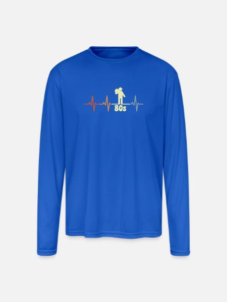 80s Enthusiast ECG - Men's Moisture Wicking Performance Long Sleeve T-Shirt - royal blue