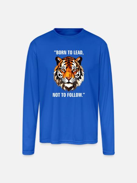 Tigr Face - Men's Moisture Wicking Performance Long Sleeve T-Shirt - royal blue