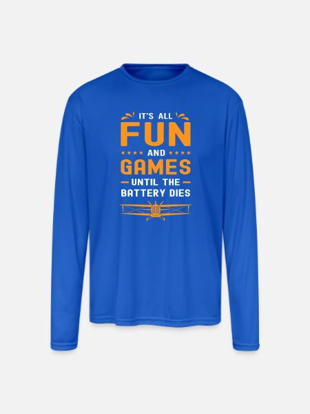 RC Plane Model Airplane Aircraft - Men's Moisture Wicking Performance Long Sleeve T-Shirt - royal blue