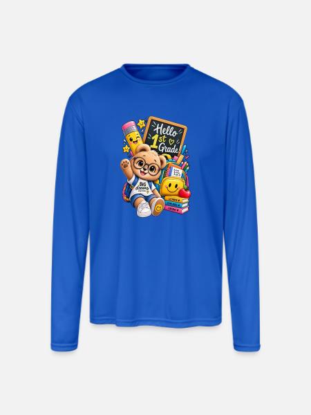 Go to school 🎒 - Men's Moisture Wicking Performance Long Sleeve T-Shirt - royal blue