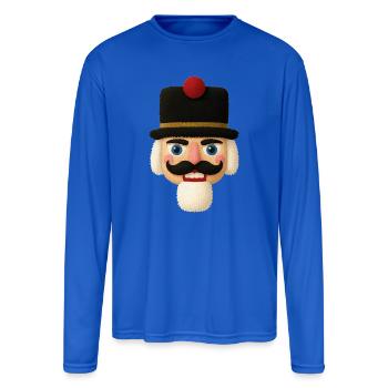 Nutcracker Charm Tee - Men's Moisture Wicking Performance Long Sleeve T-Shirt - royal blue - Front