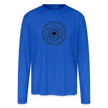 Ornamental Orbit Mandala - Men's Moisture Wicking Performance Long Sleeve T-Shirt - royal blue - Front