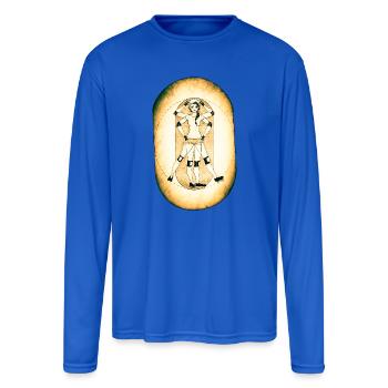 Vintage Roller Arts Mandala - Men's Moisture Wicking Performance Long Sleeve T-Shirt - royal blue - Front