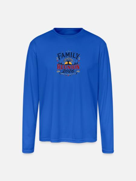 Family Reunion 2026 Emblem Design - Men's Moisture Wicking Performance Long Sleeve T-Shirt - royal blue