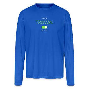 Mode travail active - Men's Moisture Wicking Performance Long Sleeve T-Shirt - royal blue - Front