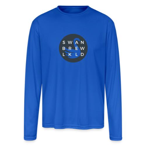 Modern Swan Brewing Logo - Men's Moisture Wicking Performance Long Sleeve T-Shirt