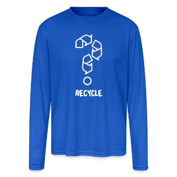 Recycle (dark) - Men's Moisture Wicking Performance Long Sleeve T-Shirt - royal blue - Front