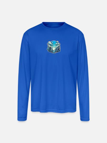 Sky blue - Men's Moisture Wicking Performance Long Sleeve T-Shirt - royal blue
