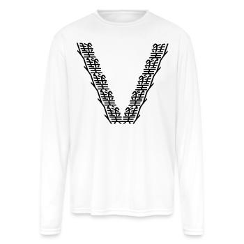 V-shape - Men's Moisture Wicking Performance Long Sleeve T-Shirt - white - Front