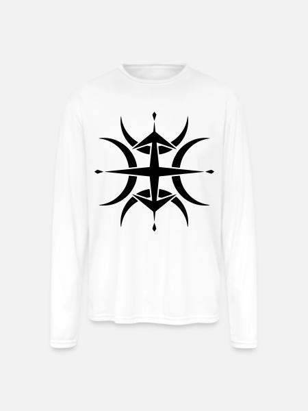 Tribal Compass Crop Circle - Men's Moisture Wicking Performance Long Sleeve T-Shirt - white