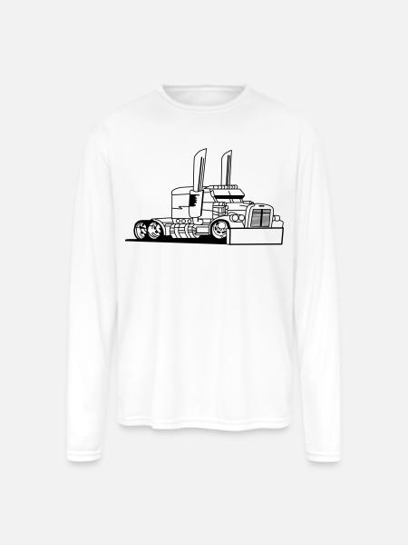 Comic style truck - Men's Moisture Wicking Performance Long Sleeve T-Shirt - white