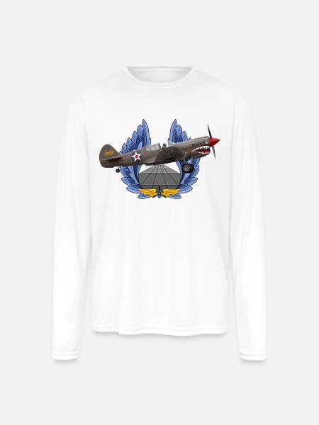 P-40 - Men's Moisture Wicking Performance Long Sleeve T-Shirt - white