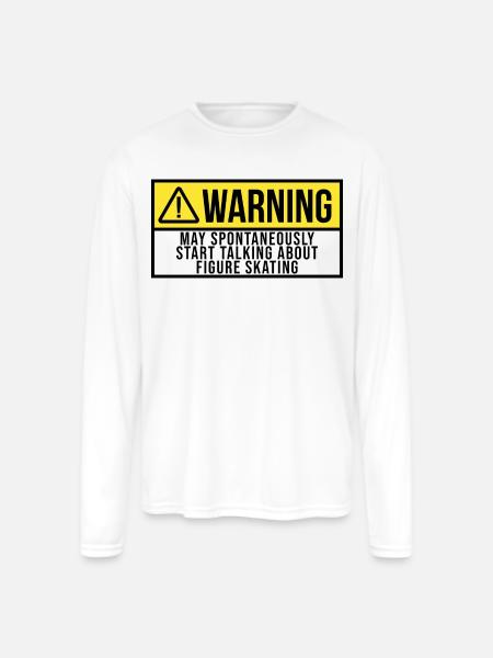 Figure Skate - Men's Moisture Wicking Performance Long Sleeve T-Shirt - white