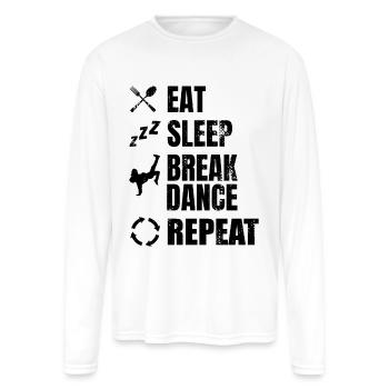 Break Dancer Daily Routine - Men's Moisture Wicking Performance Long Sleeve T-Shirt - white - Front
