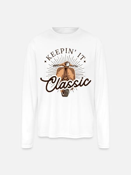 Keepin' It Classic - Men's Moisture Wicking Performance Long Sleeve T-Shirt - white