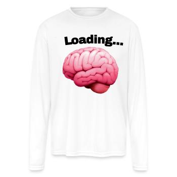 Pink Brain Anatomical Illustration - Men's Moisture Wicking Performance Long Sleeve T-Shirt - white - Front