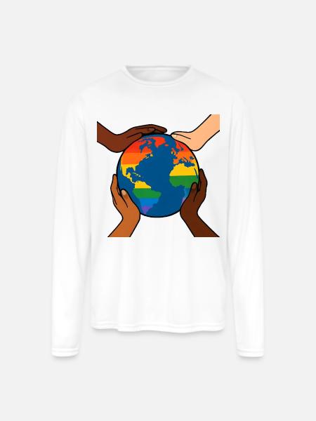 Unity in Diversity - Men's Moisture Wicking Performance Long Sleeve T-Shirt - white