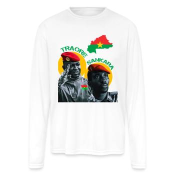 Ibrahim Traore & Thomas Sankara - Pan-African art - Men's Moisture Wicking Performance Long Sleeve T-Shirt - white - Front