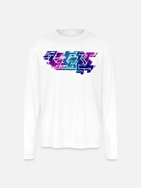 Graffiti Piece - Dark - Men's Moisture Wicking Performance Long Sleeve T-Shirt - white
