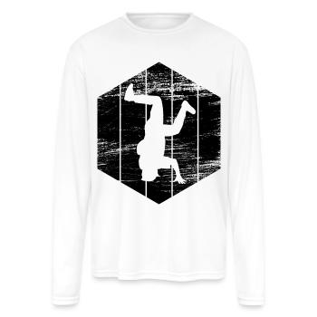 Break Dancer - Men's Moisture Wicking Performance Long Sleeve T-Shirt - white - Front