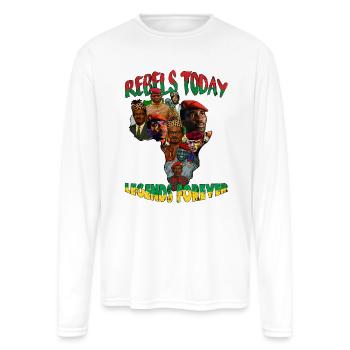 Pan-African Legends - Traore, Sankara and Lumumba - Men's Moisture Wicking Performance Long Sleeve T-Shirt - white - Front