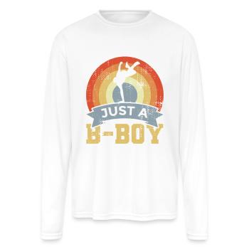 Break Dancer Boy - Men's Moisture Wicking Performance Long Sleeve T-Shirt - white - Front
