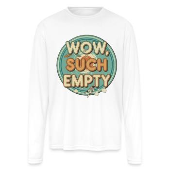 Wow Such Empty Retro Sticker - Men's Moisture Wicking Performance Long Sleeve T-Shirt - white - Front