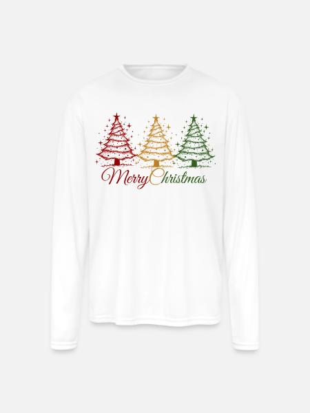 Christmas - Men's Moisture Wicking Performance Long Sleeve T-Shirt - white