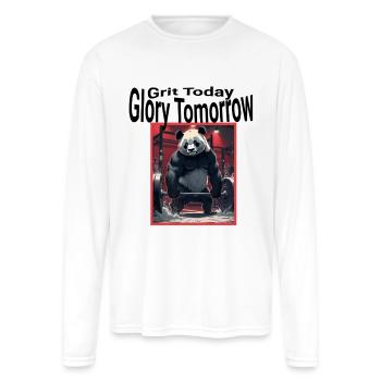 Grit_Today_Glory_Tomorrow - Men's Moisture Wicking Performance Long Sleeve T-Shirt - white - Front