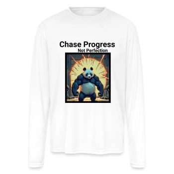 Chase_Progress_Not_Perfection - Men's Moisture Wicking Performance Long Sleeve T-Shirt - white - Front