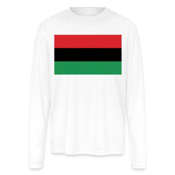 Pan African Pride RBG Flag Design - Men's Moisture Wicking Performance Long Sleeve T-Shirt - white - Front