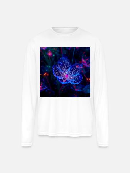 Translucent Blue - Men's Moisture Wicking Performance Long Sleeve T-Shirt - white