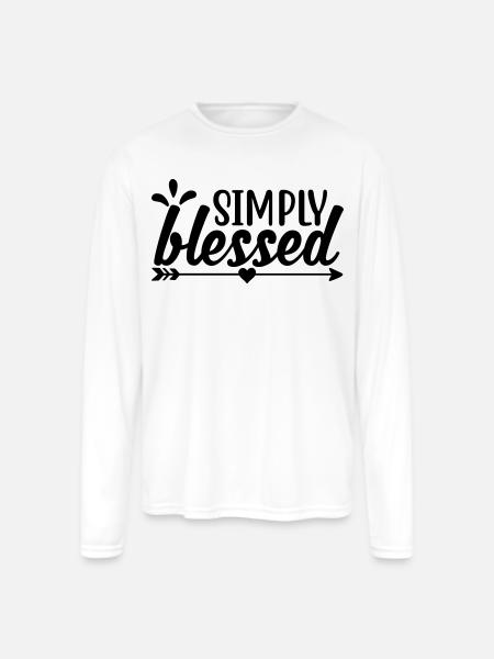 Simply Blessed - Men's Moisture Wicking Performance Long Sleeve T-Shirt - white
