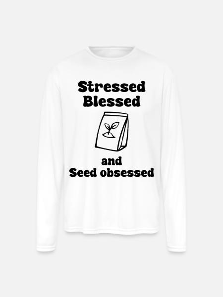 Seed Obsessed - Men's Moisture Wicking Performance Long Sleeve T-Shirt - white