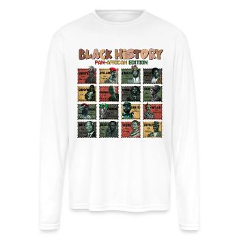 Black History Pan African leaders teachings - Men's Moisture Wicking Performance Long Sleeve T-Shirt - white - Front