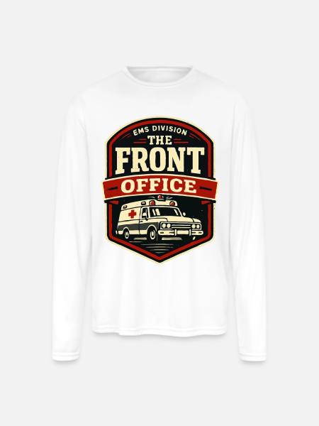 EMS Front Office Driver Badge - Men's Moisture Wicking Performance Long Sleeve T-Shirt - white