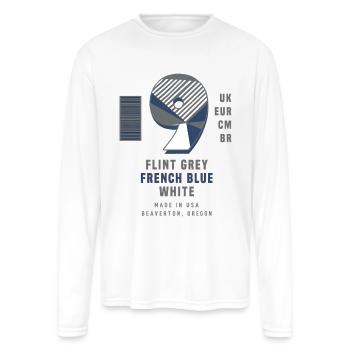 Colorway Label Flint Grey French Blue White - Men's Moisture Wicking Performance Long Sleeve T-Shirt - white - Front
