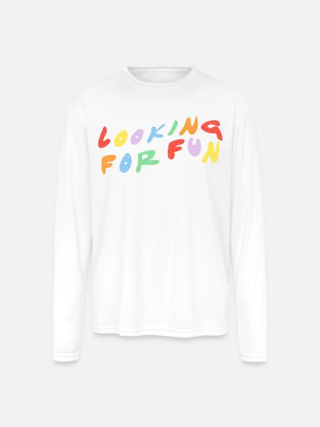 Looking for Fun - Men's Moisture Wicking Performance Long Sleeve T-Shirt - white